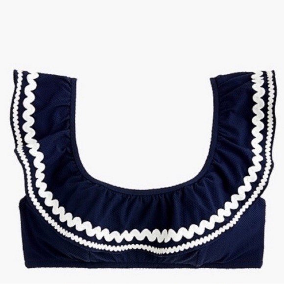 J. Crew Other - J. Crew Ruffle Bikini Top with Rickrack Trim